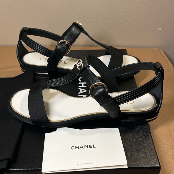 Authentic Chanel Open Toe sandals size 38 - Picture 3 of 12
